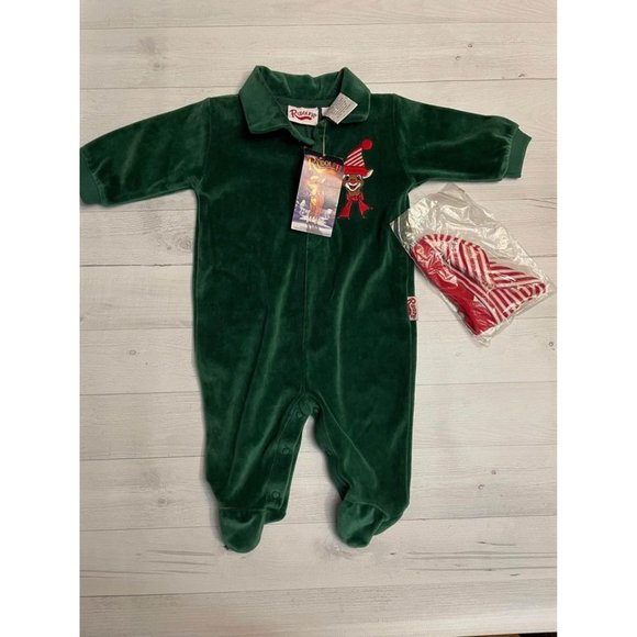 Vintage‎ Rudolph the Red Nosed Reindeer holiday sleeper 3-6 months - Picture 1 of 7